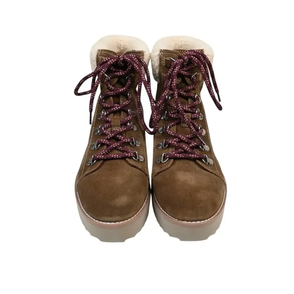 Sam Edelman Womens 8.5 Franc Suede Hiking Suede Boots in Toffee NEW